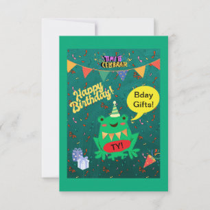 Tarjeta De Agradecimiento Finalmente es mi cumpleaños, 29 de febrero, Frog C