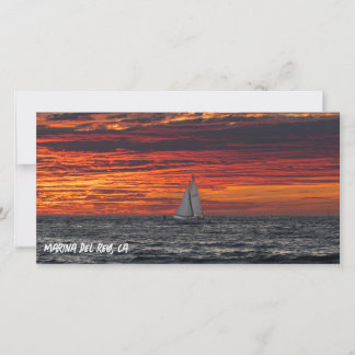 Tarjeta De Agradecimiento Fire Red Sunset - Marina Del Rey, CA