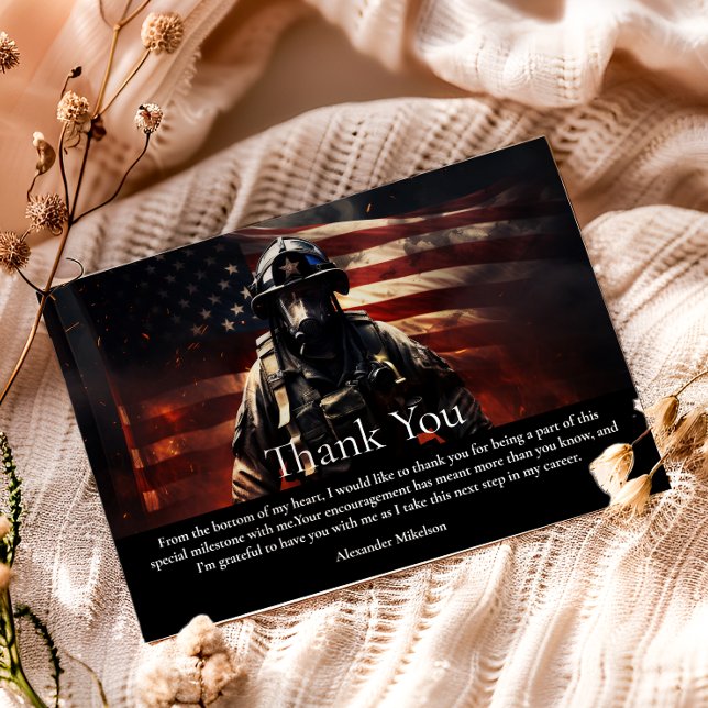 Tarjeta De Agradecimiento Firefighter Class of 2026 Graduation (Subido por el creador)