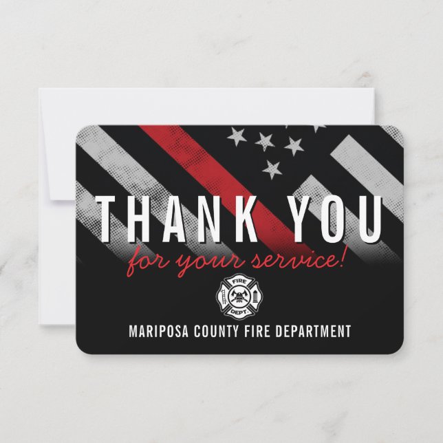 Tarjeta De Agradecimiento Firefighter Fire Department Flag Fireman (Anverso)