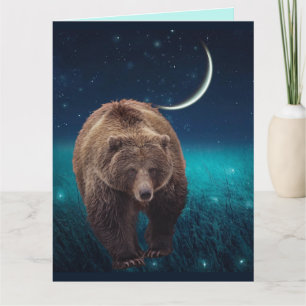 TARJETA DE AGRADECIMIENTO FIREFLIES GRIZZLY BEAR CUMPLEAÑOS CUATRO FRAMING