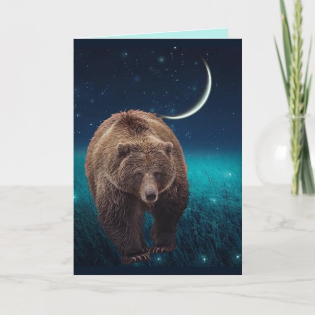 TARJETA DE AGRADECIMIENTO FIREFLIES GRIZZLY BEAR CUMPLEAÑOS CUATRO FRAMING (Anverso)
