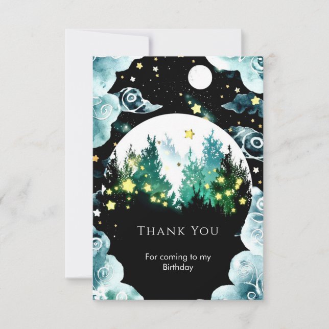Tarjeta De Agradecimiento Firefly Whimsy Woodland Cumpleaños (Anverso)