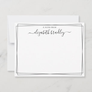 Tarjeta De Agradecimiento Firma De Monograma Guión Giral Desde El Escritorio