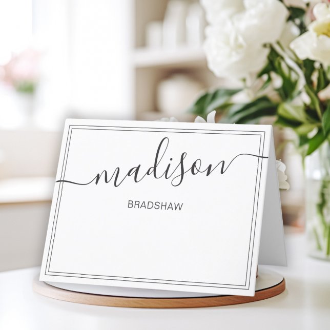 Tarjeta De Agradecimiento Firma del guión de nombre personalizado en blanco  (Subido por el creador)
