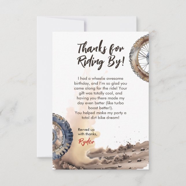 Tarjeta De Agradecimiento First Lap Little Racer Birthday (Anverso)