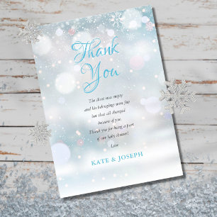 Tarjeta De Agradecimiento First Snowflakes Baby Shower Thank You Poem