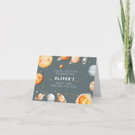 Tarjeta De Agradecimiento First Trip Around the Sun Birthday Thank You Card