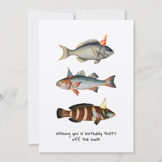 Tarjeta De Agradecimiento Fisherman Fish Gorra Fun Birday Card (Anverso)