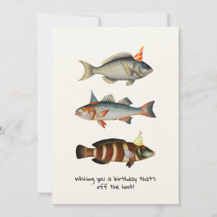 Tarjeta De Agradecimiento Fisherman Fish Gorra Fun Birday Card
