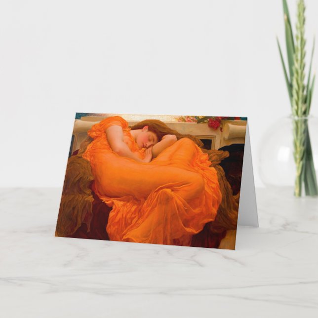 Tarjeta De Agradecimiento Flamante junio por Lord Frederic Leighton (Anverso)