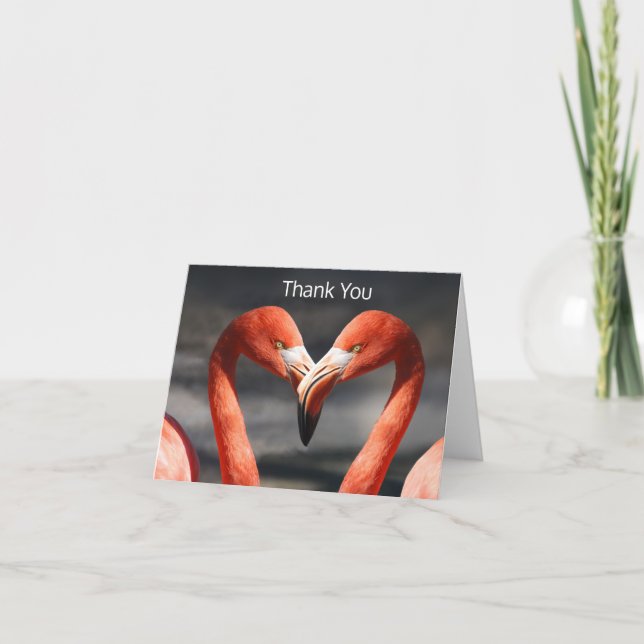 Tarjeta De Agradecimiento Flamenco de San Valentín (Anverso)