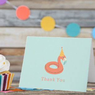 Tarjeta De Agradecimiento flamenco de verano flotador fiesta de cumpleaños d