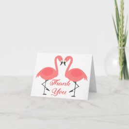 Tarjeta De Agradecimiento Flamenco Rosa Tropical Gracias - Amor de Boda