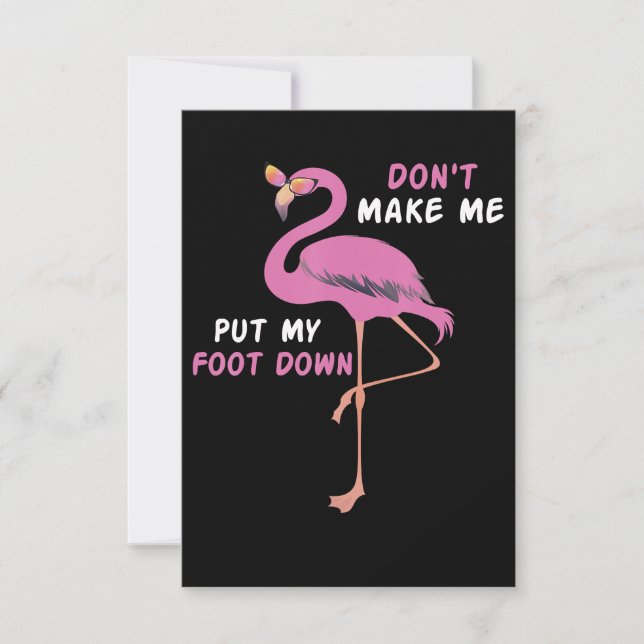 Tarjeta De Agradecimiento Flamencos | Flamingo Con Gafas No Me Hacen Poner (Anverso)