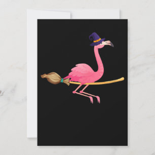 Tarjeta De Agradecimiento Flamencos   Halloween de Brujas Flamingo divertida