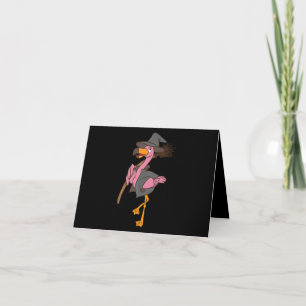 Tarjeta De Agradecimiento Flamencos Halloween Flamingo Witch Guay Pink Bir