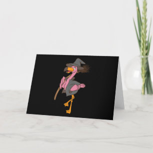 Tarjeta De Agradecimiento Flamencos Halloween Flamingo Witch Guay Pink Bir