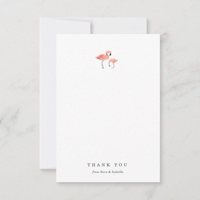 Tarjeta de agradecimiento Flamingo (Anverso)