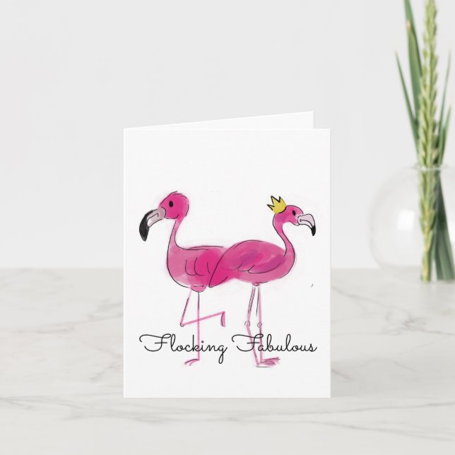 Tarjeta De Agradecimiento Flamingo (Anverso)