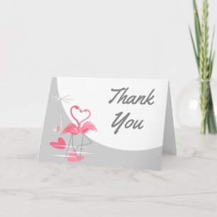 Tarjeta De Agradecimiento Flamingo Amor Luna Grande Gracias Paisaje De Texto