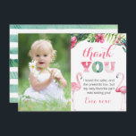 Tarjeta De Agradecimiento Flamingo Birthday Party Picture<br><div class="desc">Una divertida foto de flamingo gracias diseño de tarjetas para coincidir con mis invitaciones en el mismo rango.</div>