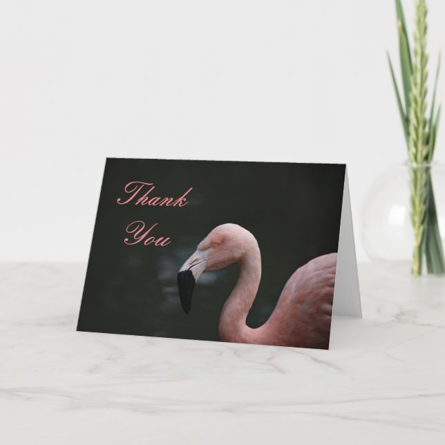 Tarjeta De Agradecimiento Flamingo rosa (Anverso)