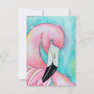 Tarjeta De Agradecimiento Flamingo rosa