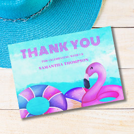 Tarjeta De Agradecimiento Flamingo rosa moderno Cumpleaños