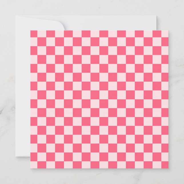 Tarjeta De Agradecimiento Flamingo sorbet checkerboard pattern (Anverso)