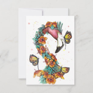 Tarjeta De Agradecimiento Flamingo tropical