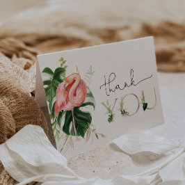 Tarjeta De Agradecimiento Flamingo tropical moderno Baby Shower o cumpleaños