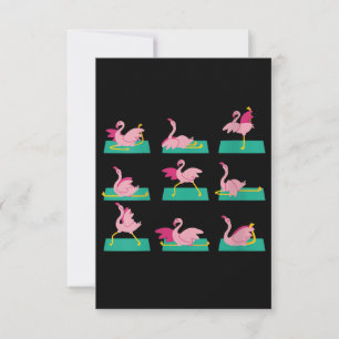 Tarjeta De Agradecimiento Flamingo Yoga Poses Ejercicio de Meditación