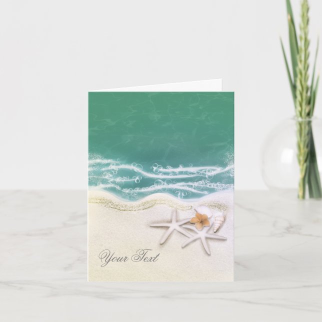 Tarjeta De Agradecimiento Flandes en la playa Mar Verde azulado Gracias (Anverso)