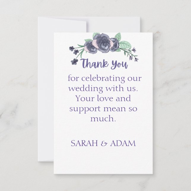 Tarjeta De Agradecimiento Flat Thank You Card (Anverso)