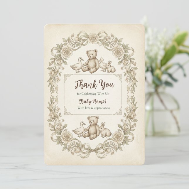 Tarjeta De Agradecimiento Flat Thank You Card (Anverso de pie)