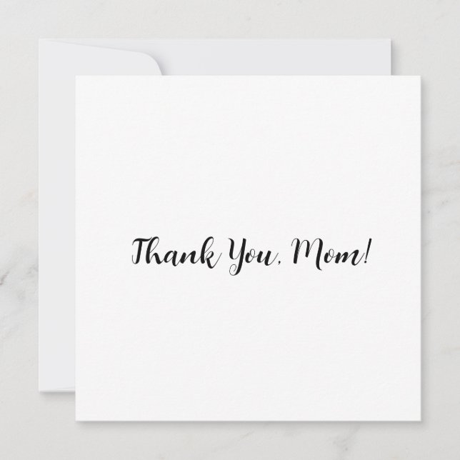 Tarjeta De Agradecimiento Flat ‘Thank You, Mom!’ Card with Floral Back (Anverso)