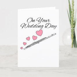 Tarjeta De Agradecimiento Flauta Boda Card Flutist Woodwind Musisico