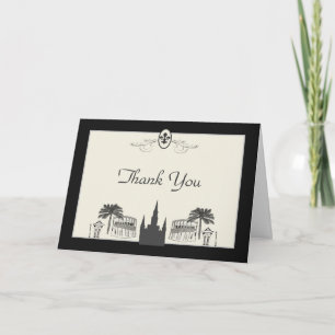 Tarjeta De Agradecimiento Fleur de Lis Escena de Nueva Orleans Gracias