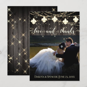Tarjeta De Agradecimiento Fleur de Lis   Foto Amor y