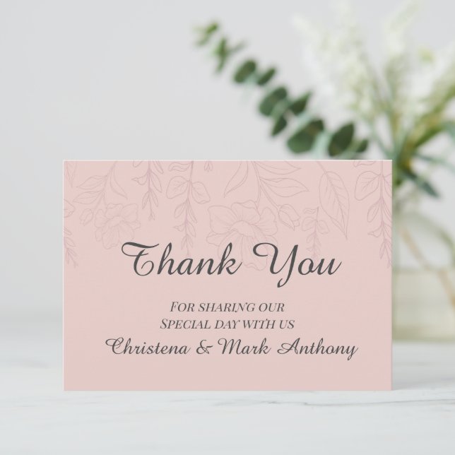 Tarjeta De Agradecimiento Fleur de Satin Thank You Card (Anverso de pie)