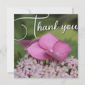 Tarjeta De Agradecimiento Fleur rose titre fond vert texte personnalisable