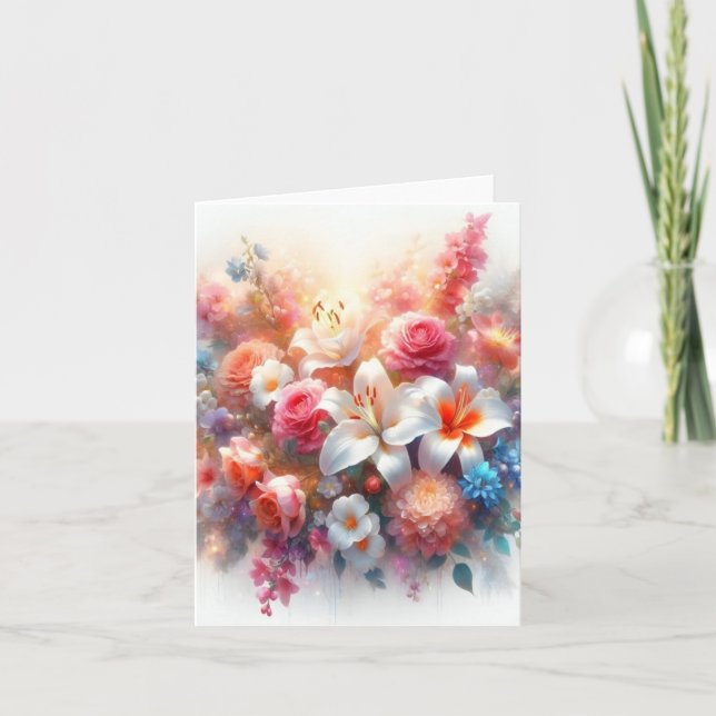 Tarjeta De Agradecimiento Fleurs du Cœur, Murmures d’Amour, carte pour tous (Anverso)