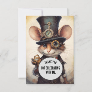 Tarjeta De Agradecimiento Flickertail Gracias Steampunk animal Personalizado
