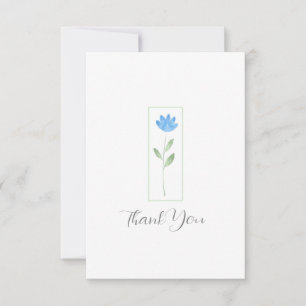 Tarjeta De Agradecimiento Flor acuarela azul