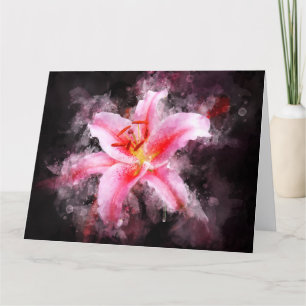 Tarjeta De Agradecimiento Flor acuarela de Stargazer Lily - bb 01