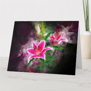 Tarjeta De Agradecimiento Flor acuarela de Stargazer Lily - bb 02