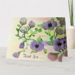 Tarjeta De Agradecimiento Flor acuarela Gracias