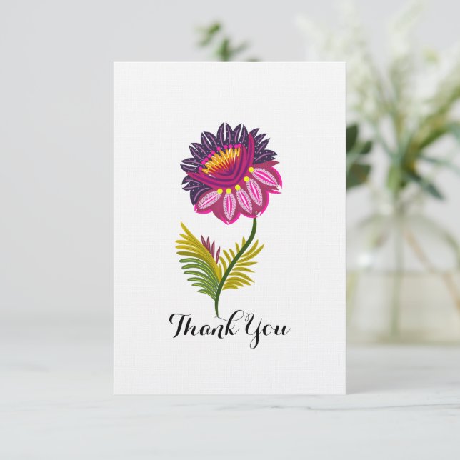 Tarjeta De Agradecimiento Flor aislada (Anverso de pie)