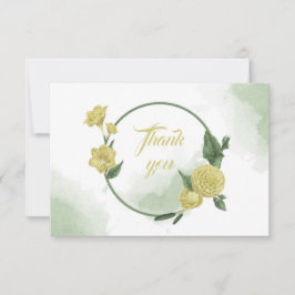 Tarjeta De Agradecimiento flor amarilla naranja verde